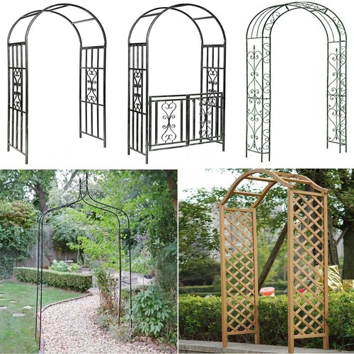 Metal wooden garden arch rose - wooden,