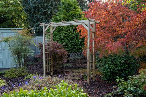 Wooden garden arch - garden, flat