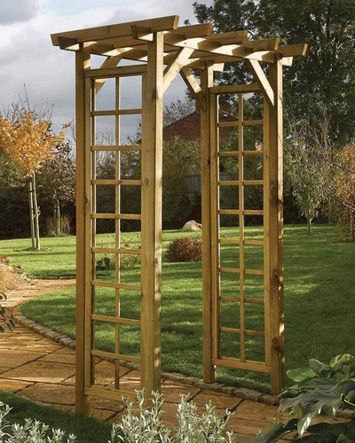 Wooden garden arch square - wooden, top
