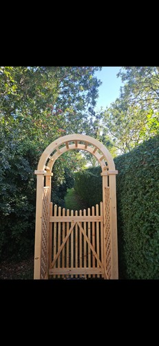 Garden arch with gate - garden,
