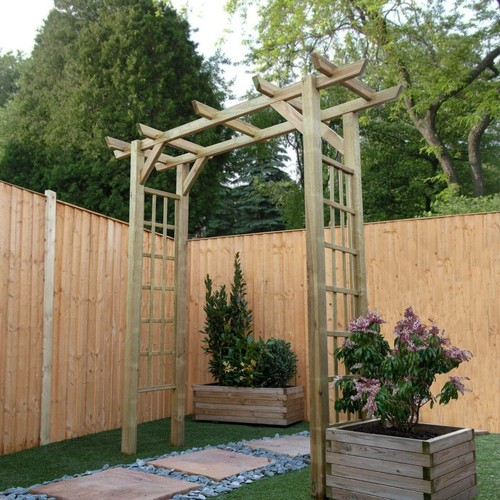Wooden garden arch flat top - garden,