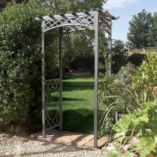 Metal garden arch - garden,