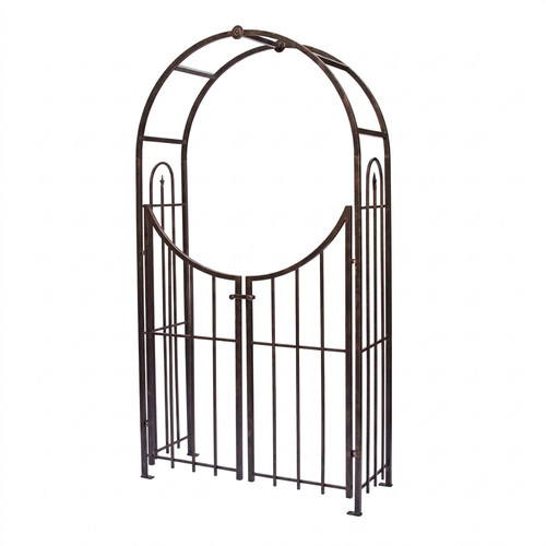 Black metal garden arch - black,