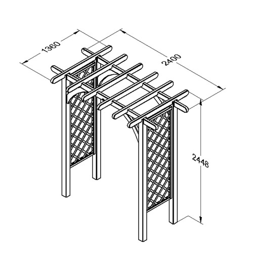 Wooden garden pergola arch - wooden,