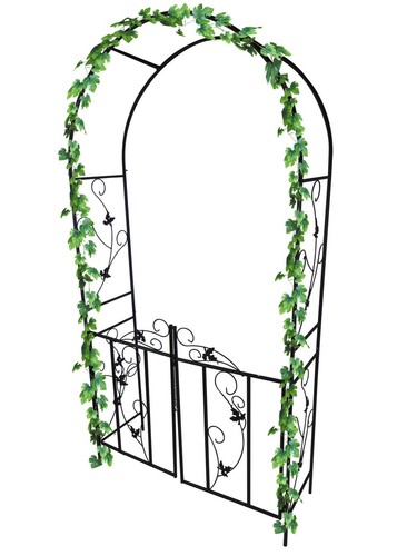 Metal garden arch with gate - metal,