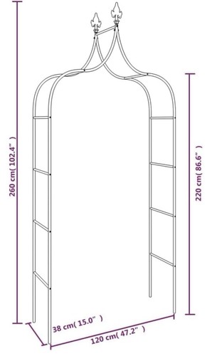 Vidaxl black steel rose arch - vidaxl,